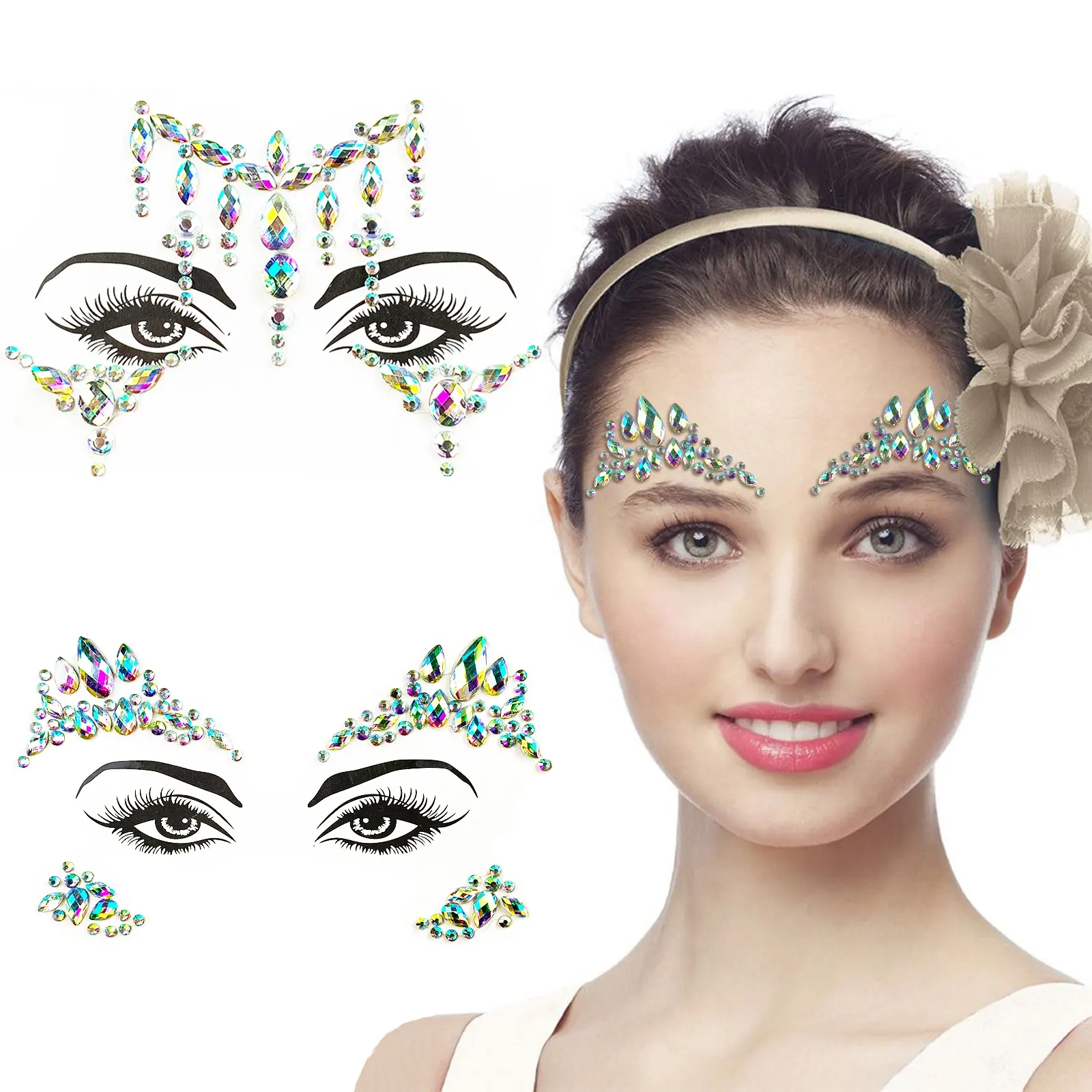 High Quality Eco-friendly Diamond Face Sticker Rhinestone Stickers Body Gems Temporary Tattoo Sticker