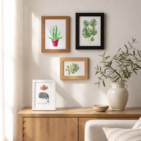 Cadre photo moderne en bois de chêne à grain de bois, avec coin à 45 degrés, pour bureau, table, galerie murale, cadres d'art, personnalisable, OEM, en gros