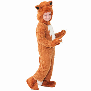 Combinaison unisexe en fausse fourrure avec poches, pantalon legging, costume de renard pour enfants, idéal pour les fêtes costumées, les films ou la télévision, ou Halloween. Stock disponible. - Product Image 4