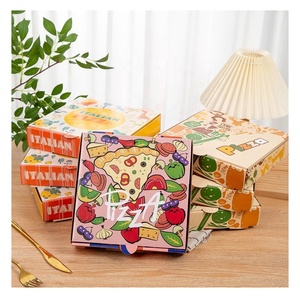Corrugated Board Take Out Food Pizza Box Container 33x33 Recycled Material Art Paper CMYK/Pantone Customised Rectangle Pizza Box