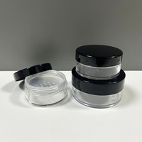 Vente en gros de pot de poudre libre en plastique PS cosmétique vide transparent avec tamis écologique personnalisé 3g 5g 10g 15g 20g 30g