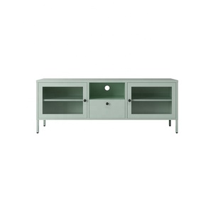 Verde porta in acciaio soggiorno mobili porta vetro TV Cabinet con un cassetto fabbrica diretta camera da letto a buon mercato arredamento - Product Image 3