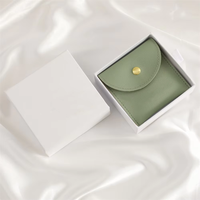 Pochette à bijoux en cuir PU avec bouton, sacs à bijoux en cuir PU, pochettes pour bracelets et bagues avec logo personnalisé