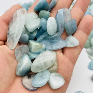 Natuurlijke Gepolijst Blue Gemstone Crystal Grind Aquamarijn Trommelstenen