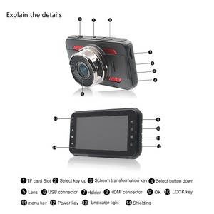 Generalplus dash <span class=keywords><strong>cam</strong></span> 1080 P da 3.0 pollici reale full hd macchina fotografica nascosta - Product Image 5
