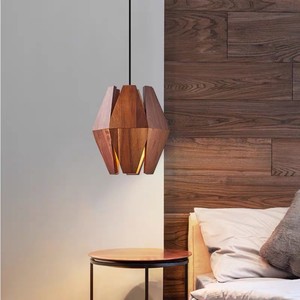 Acacia Wood Pendant <b>Light</b> Led Warm White <b>Light</b> For Dining Room Living Room Home Decor - Product Image 3