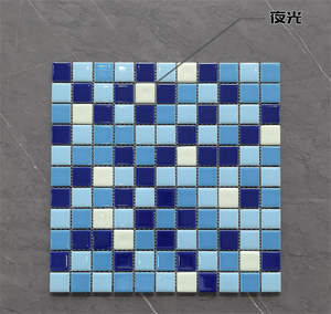 Gran oferta de azulejos de mosaico de cerámica azul y <span class=keywords><strong>blanco</strong></span> con vidrio luminoso, <span class=keywords><strong>azulejo</strong></span> de mosaico brillante, piscina, <span class=keywords><strong>baño</strong></span>, Spa, decorativo - Product Image 2
