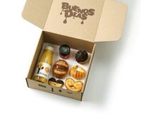 Boîte en papier jetable avec logo personnalisé coloré et séparateurs pour poulet frit, frites et tartes aux œufs