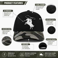 Casquette de baseball western personnalisée brodée, visière camouflage, réglable, en sergé de coton, faible MOQ 20 pièces, vente en gros usine