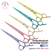 Fenice vente chaude coloré 7 pouces toilettage pour animaux de compagnie ciseaux droits téflon peinture en aérosol cisailles pour la coupe des cheveux de chien