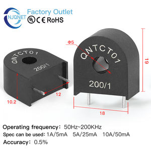 Transformador de Corriente de Pulso de Alta Frecuencia 200khz QNTCT01 200/1 1A/5mA 5A/25mA 10A/50mA Transformador de Corriente con Núcleo de Ferrita Sensor Ct - Product Image 2
