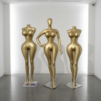Mannequin féminin de corps entier en or mat de l'usine de Guangzhou, taille petite, hanches larges, mannequin de corps entier en or de grande taille