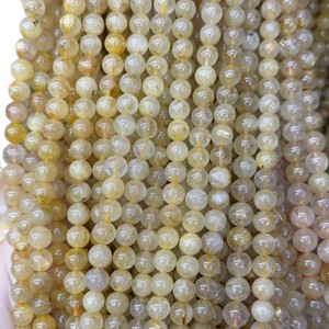 Wholesale Natural Beige <strong>Jade</strong> Beads Smooth Round Loose <strong>Stone</strong> for DIY Jewelry Making Bracelet Necklace (4/6/8/10mm) - Product Image 5