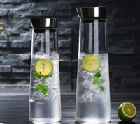 Offre Spéciale de refroidissement pot pichet en verre de haute borosilicate carafe personnalisé potable bouteille carafe en verre boisson bouteille en verre