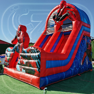 Toboggan aquatique <span class=keywords><strong>gonflable</strong></span> commercial Spiderman pour enfants avec piscine intégrée - Château <span class=keywords><strong>gonflable</strong></span> Spiderman pour fêtes - Product Image 2