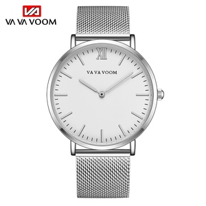 Montre élégante pour homme, simple, bracelet en acier argenté, cadran minimaliste, montre-bracelet pour affaires - Product Image 1