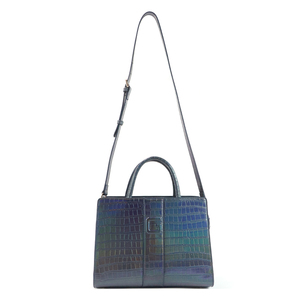 Women PU Leather Texture Handbag Metallic Tote <b>Bag</b> <b>Large</b> Capacity Shoulder Purse For <b>Work</b> Daily Use - Product Image 4