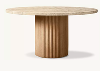 Table à manger de luxe pour villa, 6 places, plateau en marbre ardoise, mobilier de salle à manger, style nordique minimaliste, grande table à manger