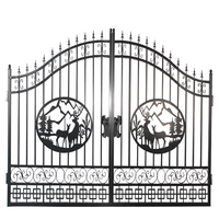 Conception de porte en fer forgé de sécurité en métal principal d'entrée de maison en gros