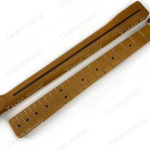 Wholesale 21 Fret 9.5 Inch Radius Roasted Flame Maple TL <b>Guitar</b> Neck With Maple Fingerboard - Product Image 1