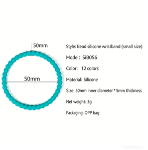 Round <b>Bead</b> <b>Silicone</b> Wristband, Drop-shaped Eco-friendly Bracelet <b>Beads</b> Raw Material - Product Image 3