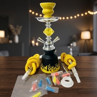 Chicha portable en métal avec accessoires, modèle Small Flame Bottle, à tube simple ou double, idéal comme cadeau pour fumeurs