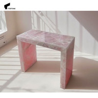 Tostone nouveau élégant translucide naturel rose Quartzite Console Table intérieurs meubles pour entrée salon maison Villa