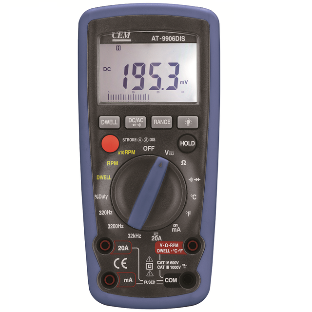 CEM AT-9906DIS  Multifunction Auto Ranging RPM Measurement for Automotive Engines Digital Analog Car Multimeter