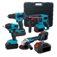 Ensemble d'outils multifonctionnels sans balais haute puissance 4/5 pièces, coffret rigide portable, batterie au lithium, ensemble d'outils électriques multi-combinaisons