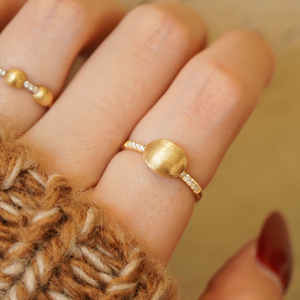 Aazuo-Joyería Vintage, anillos de oro amarillo macizo de 18 quilates, diamantes naturales, uso diario, conjunto de anillos encantadores, regalo para niñas, fiesta de cumpleaños - Product Image 5