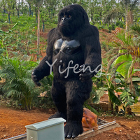 Gorille animatronique d'animal de la jungle grandeur nature pour le jardin extérieur de parc