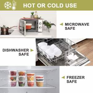 Contenants alimentaires PP sans BPA avec couvercles 8oz 16oz 32oz, hermétiques et étanches pour plats à emporter et préparation de repas - Product Image 5