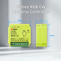 Contrôleur de bande LED RGB CW Bilihondim Zigbee, variateur de lumière, 12V/24V, bande LED RGB+CCT, couleur pleine, sans fil, portée de 30 m, Google Assistant