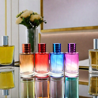 Bouteille de parfum Botol de cylindre de luxe 100ml bouteille de parfum en verre à base lourde 50ml bouteille de vaporisateur de parfum de parfum de verre vide