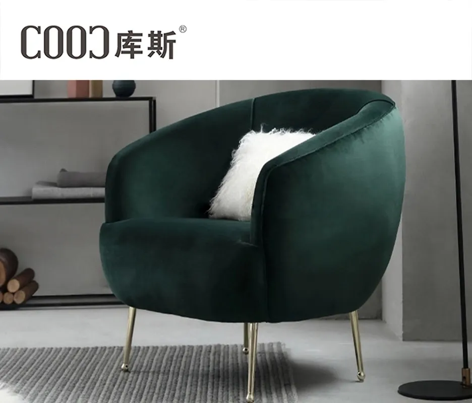 COOC luxury blackish green Velvet chair Tufted single chair Furniture Corner L Shaped Living Room Sofa chair