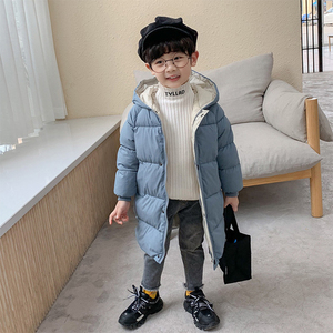 Vêtements chauds pour enfants, trench-coat pour filles et garçons, veste matelassée mi-longue, épaisse, à capuche, rembourrée, manteau d'hiver pour enfants - Product Image 4