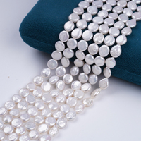 Perles naturelles en gros 9-10mm Perles d'eau douce de forme ronde blanches