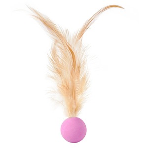 Nouvelle balle rebondissante en caoutchouc à plumes de poulet populaire - Jouet interactif pour chat pour le divertissement autonome et la poursuite - Product Image 4