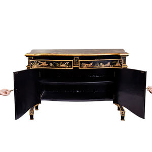 Avrupa klasik yatak odası komodin mobilya çiçek ve kuşlar komodin iki çekmeceli ve çift kapılı Bedstand ahşap - Product Image 3