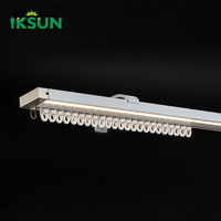 IKSUN Système d'éclairage à télécommande en aluminium robuste de haute qualité Rail de rideau de lumière LED