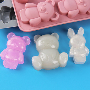 Tự Làm Xà Phòng Mềm Kẹo Ice Cube Làm Công Cụ Gấu Thỏ Silicone <span class=keywords><strong>Jello</strong></span> Khuôn Mẫu Cho Trẻ Em Dễ Thương Phim Hoạt Hình Sô Cô La Bánh Nướng Khuôn Mẫu - Product Image 5