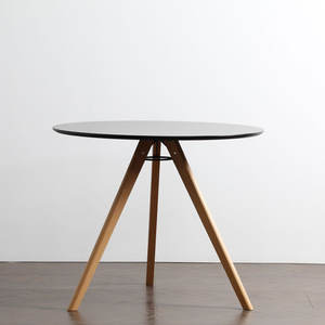 Nordic Style Round Dining <b>Table</b> With <b>Solid</b> <b>Wood</b> Legs White Stable For Living Room And Home Use - Product Image 1