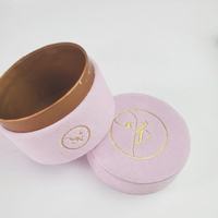 Boîte à bijoux cylindrique en carton avec insert en mousse de velours écologique recyclable, impression personnalisée fantaisie, fermeture magnétique, logo