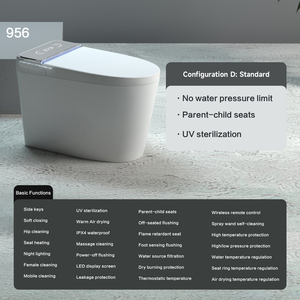 GOSE <span class=keywords><strong>956</strong></span> Certificat CE Forme ronde Affichage LED Buse mobile Poignée Bouton Réservoir d'eau Installation au sol Toilette intelligente - Product Image 4