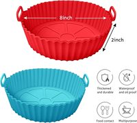 Pot en silicone réutilisable pour friteuse à air, doublures en silicone pour friteuse à air, disque souple en silicone pour friteuse à air