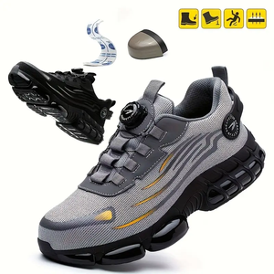 Botas de seguridad transpirables y cómodas para hombre, zapatos de senderismo antideslizantes, zapatos deportivos informales para viajes, zapatos de seguridad anti-golpes - Product Image 2