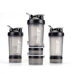 500ml 3 Camadas Gym <span class=keywords><strong>Protein</strong></span> <span class=keywords><strong>Shaker</strong></span> Garrafa com Comprimido Organizador e Caixa De Armazenamento Logotipo Personalizado 16oz Water Bottles White Box Plastic - Product Image 2