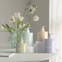 Flacon pompe en plastique cosmétique de 300 ml et 500 ml pour lotion corporelle, shampoing, savon liquide pour les mains, nettoyant pour le visage, gel douche, après-shampoing
