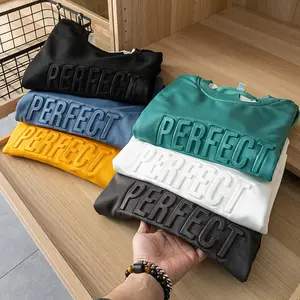 QIANSHI – sweat-shirt à capuche personnalisé en relief 3D, col ras du cou en relief, sweat-shirt personnalisé imprimé en 3D
