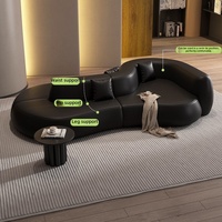 Canapé sectionnel de luxe rembourré double face anti-griffures, style italien minimaliste, sans entretien, pour bureau et salle de repos